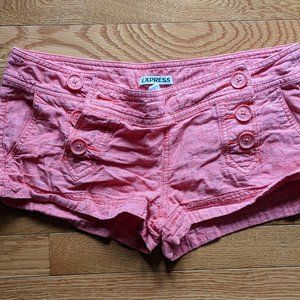 Express Women's Coral Front Button Shorts Size 4